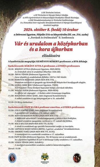 Konferencia - Vár és uradalom a középkorban és a kora újkorban