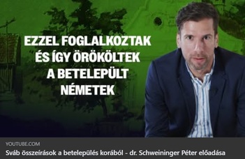 Schweininger Péter adjunktusunk Sváb összeírások a betelepülés korából című előadása a Schwabenland kulturális műsorában